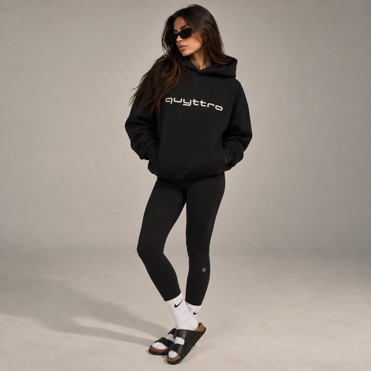 Black Essential Hoodie - quyttro